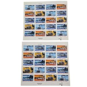 Vintage 1996 USPS Riverboats 32 Cent Stamps Pane Lot of 2 Robt E Lee Ships